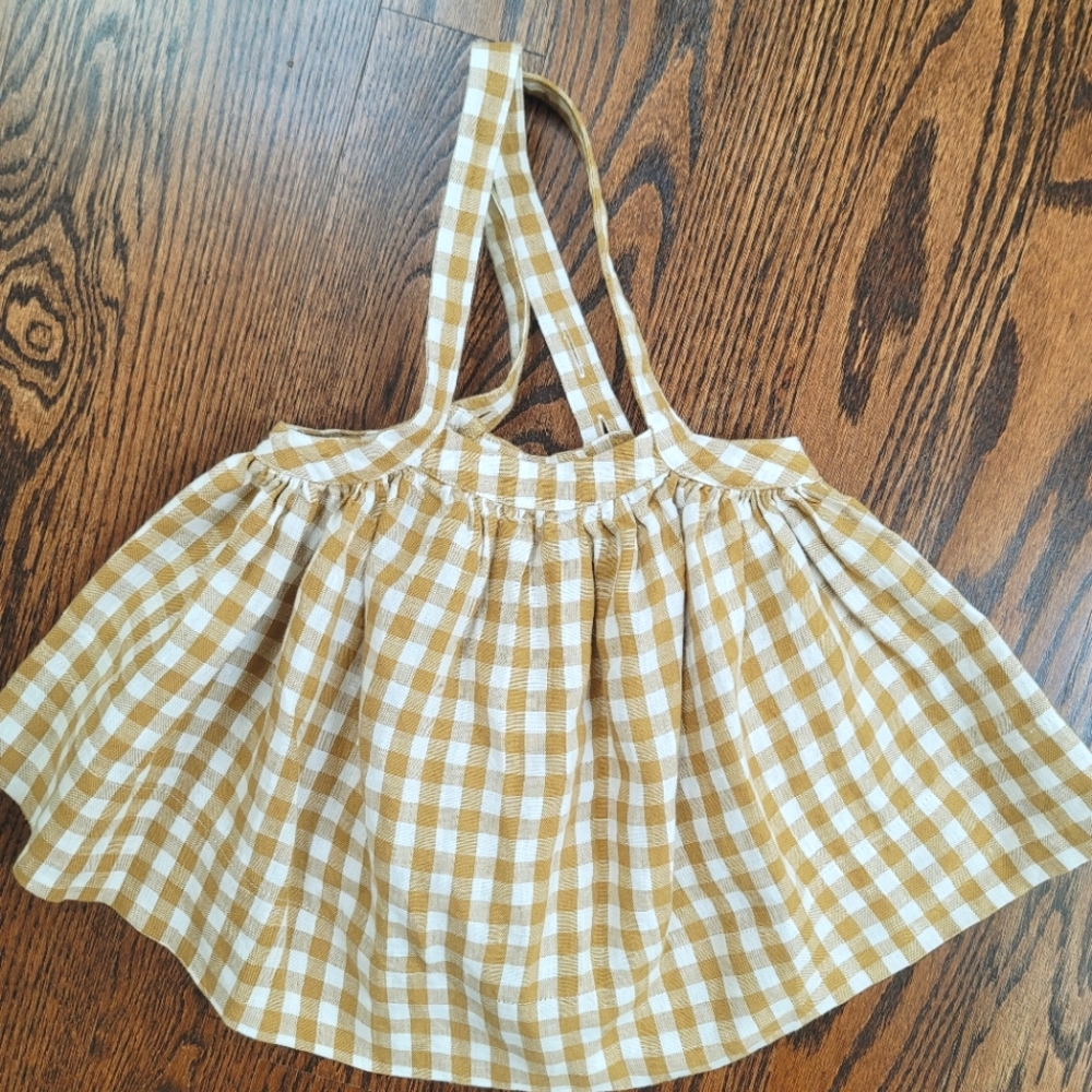 SOLD. Soor Ploom gingham pinafore 2Y EUC